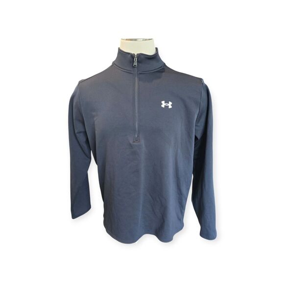 Under Armour Loose Fit Black Long Sleeve 1/2 Zip Pullover Shirt Size XL - Picture 1 of 6